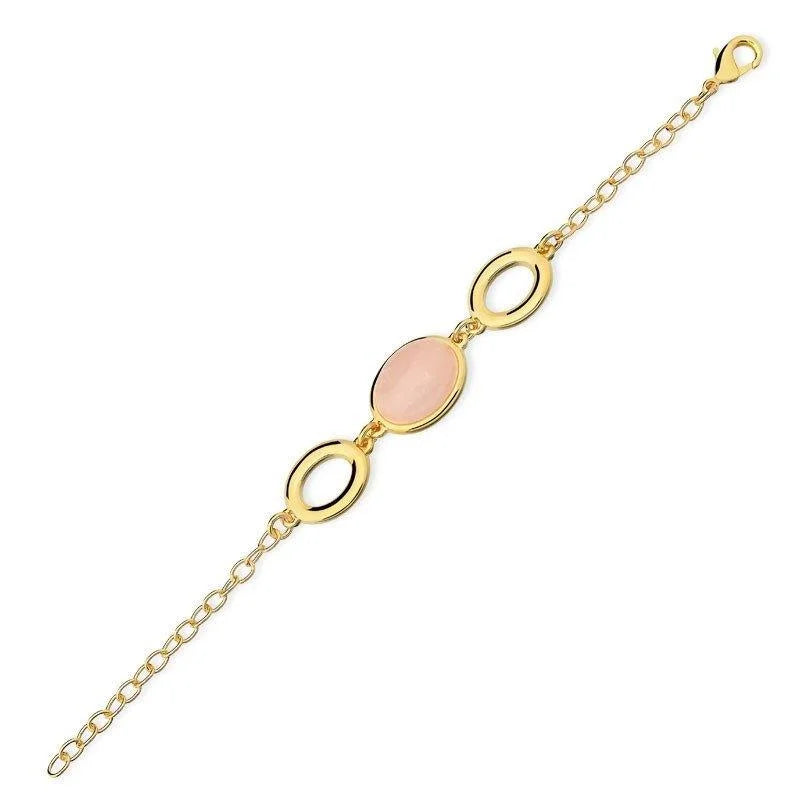 18K gold-plated bracelet with natural gemstone