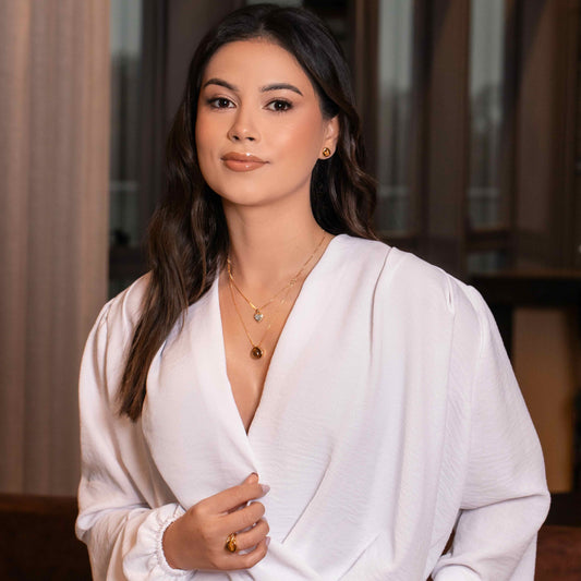 18K gold-plated earrings and necklace set