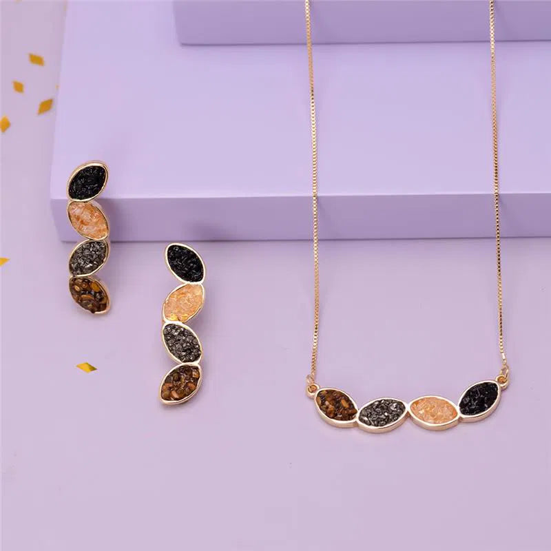 18K gold-plated set with earrings and necklace