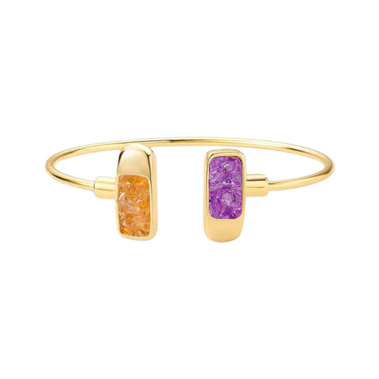 18K gold-plated bracelet with blue kyanite gemstone