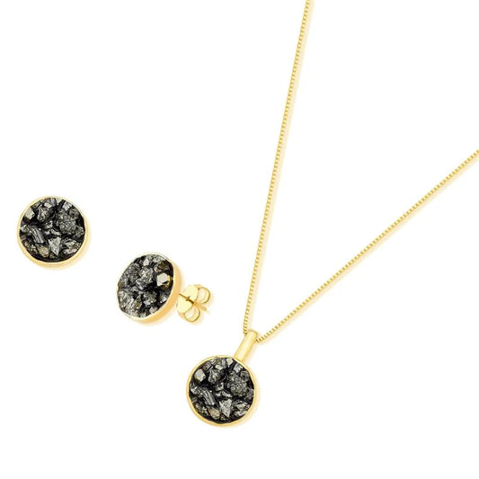 18K gold-plated set with earring & necklace