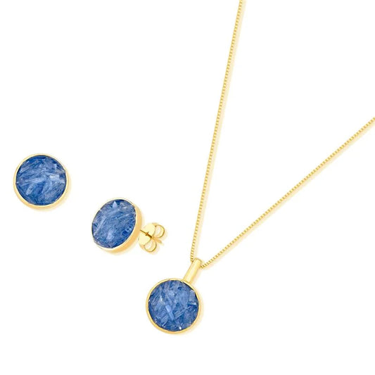 18K gold-plated set with earring & necklace