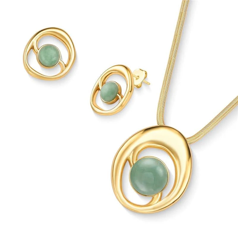 18K gold-plated earrings and necklace set