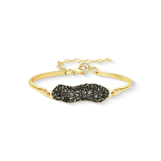 18K gold-plated bracelet with pyrite gemstones
