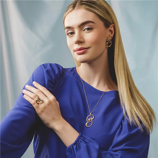 18K Gold-plated ring with abalone gemstone