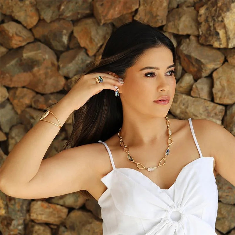 18K Gold-Plated Seashell Jewelry Set | Elegant Coastal Style