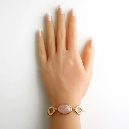 18K gold-plated bracelet with natural gemstone