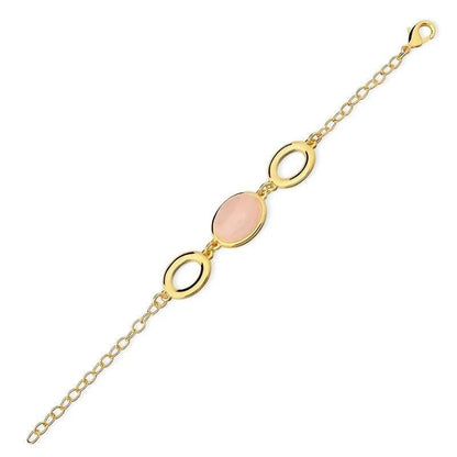 18K gold-plated bracelet with natural gemstone