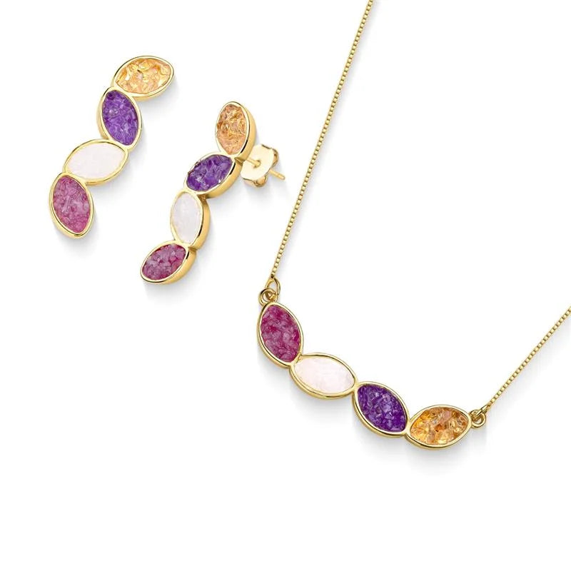 18K gold-plated set with earrings and necklace