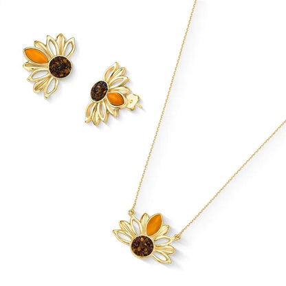 Sunflower Jewelry Set for Women – 18K Gold-Plated