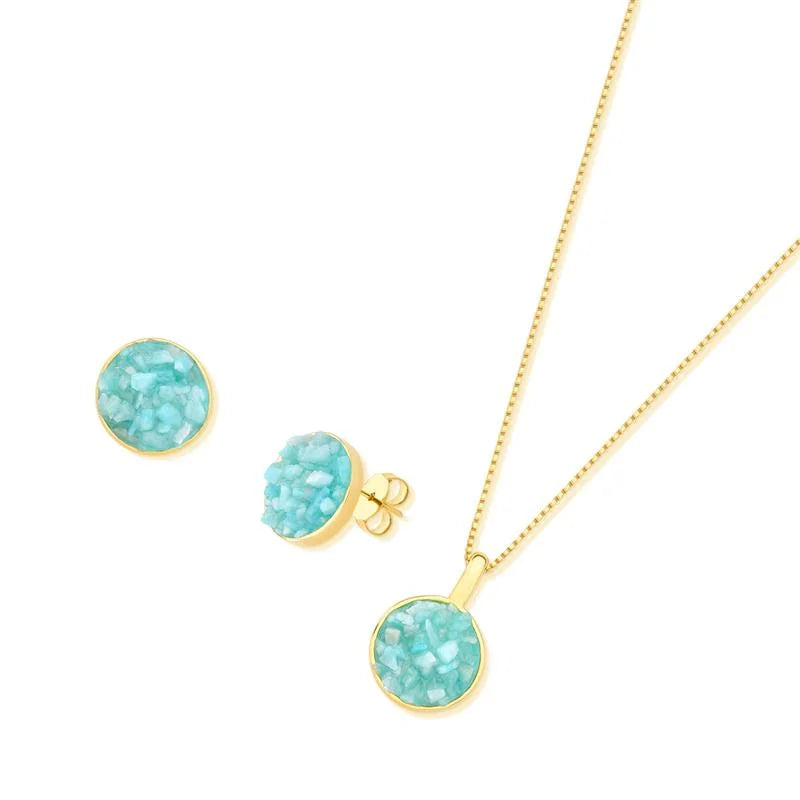 18K gold-plated set with earring & necklace