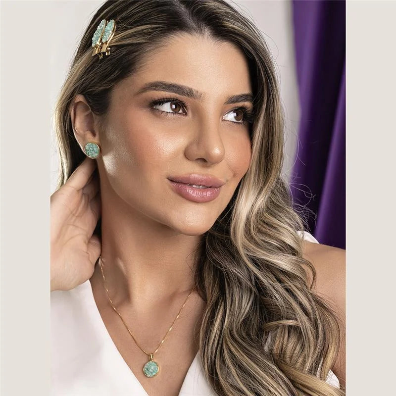 18K gold-plated set with earring & necklace