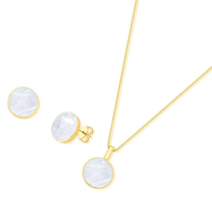 18K gold-plated set with earring & necklace