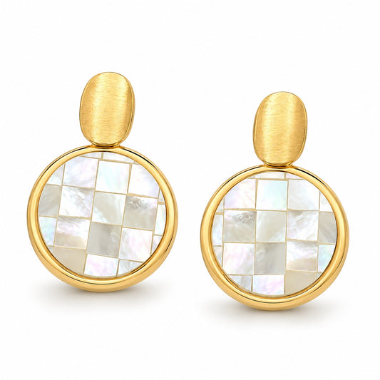 Marielle Mother-of-Pearl Circle Drop Earrings
