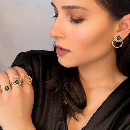 18K Gold-plated ring and white rhodium