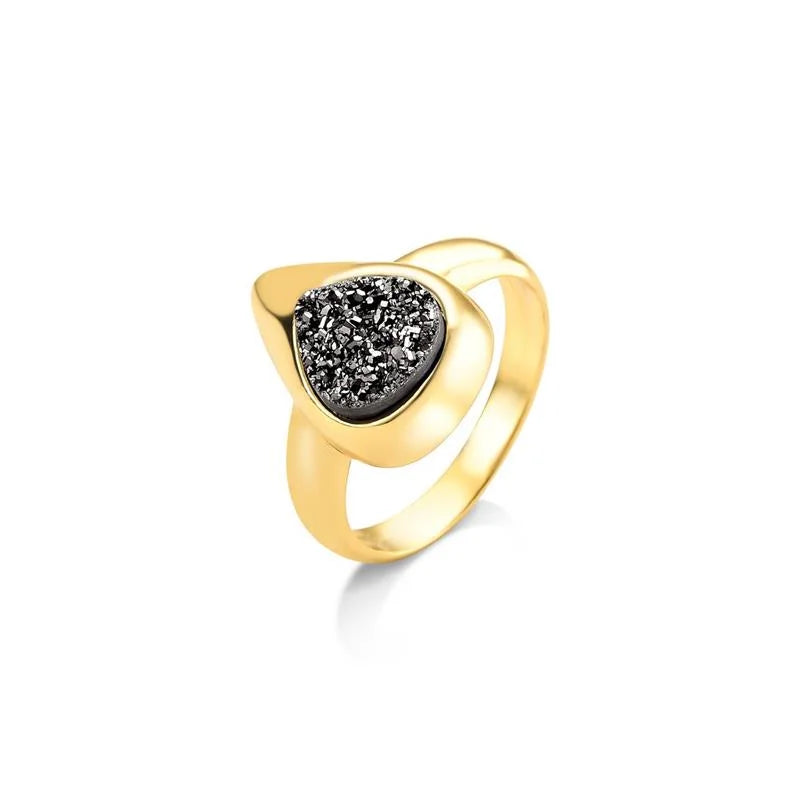 18K gold-plated ring with titanium