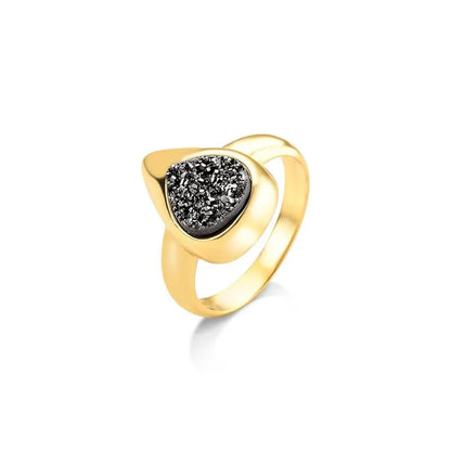 18K gold-plated ring with titanium