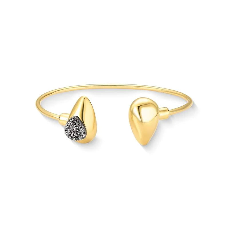 18K gold-plated bangle style bracelet with titanium