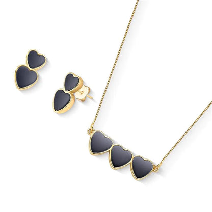Heart-Shaped Gemstone Jewelry Set