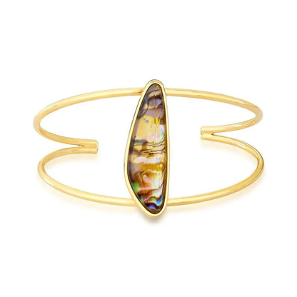 18K gold-plated sea shell bracelet with natural seashell gemstone