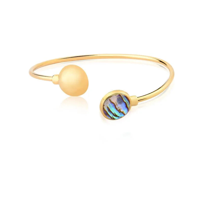 18K gold-plated bracelet with abalone stone