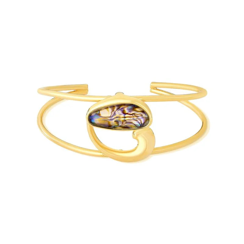 18K gold-plated bangle style bracelet