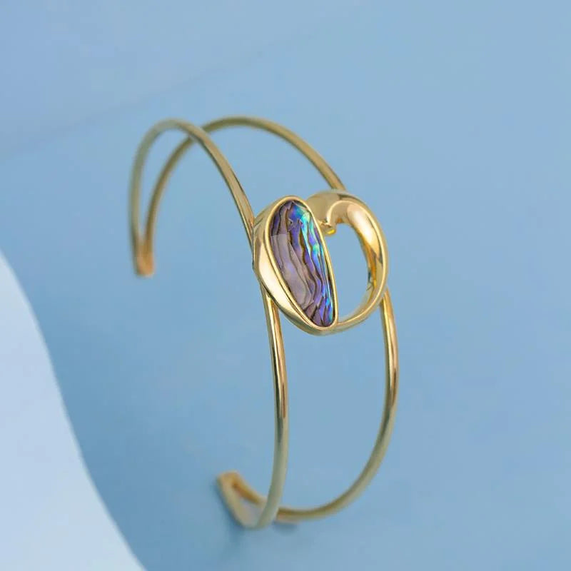 18K gold-plated bangle style bracelet