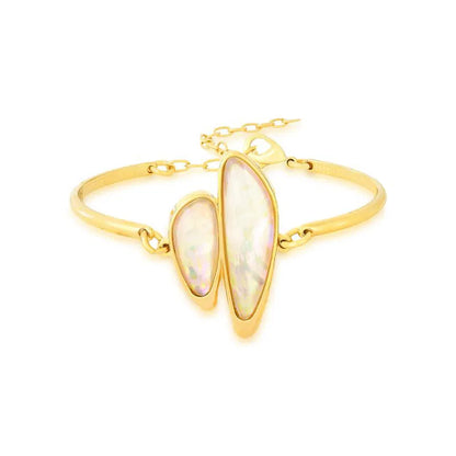 18K Gold-Plated Natural Sea Shell Gemstone Bracelet