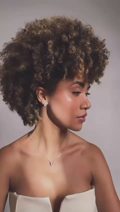 Oval Blue Topaz and Moissanite Ring in Rhodium-Plated Sterling Silver – 4x4mm, 0.6ct